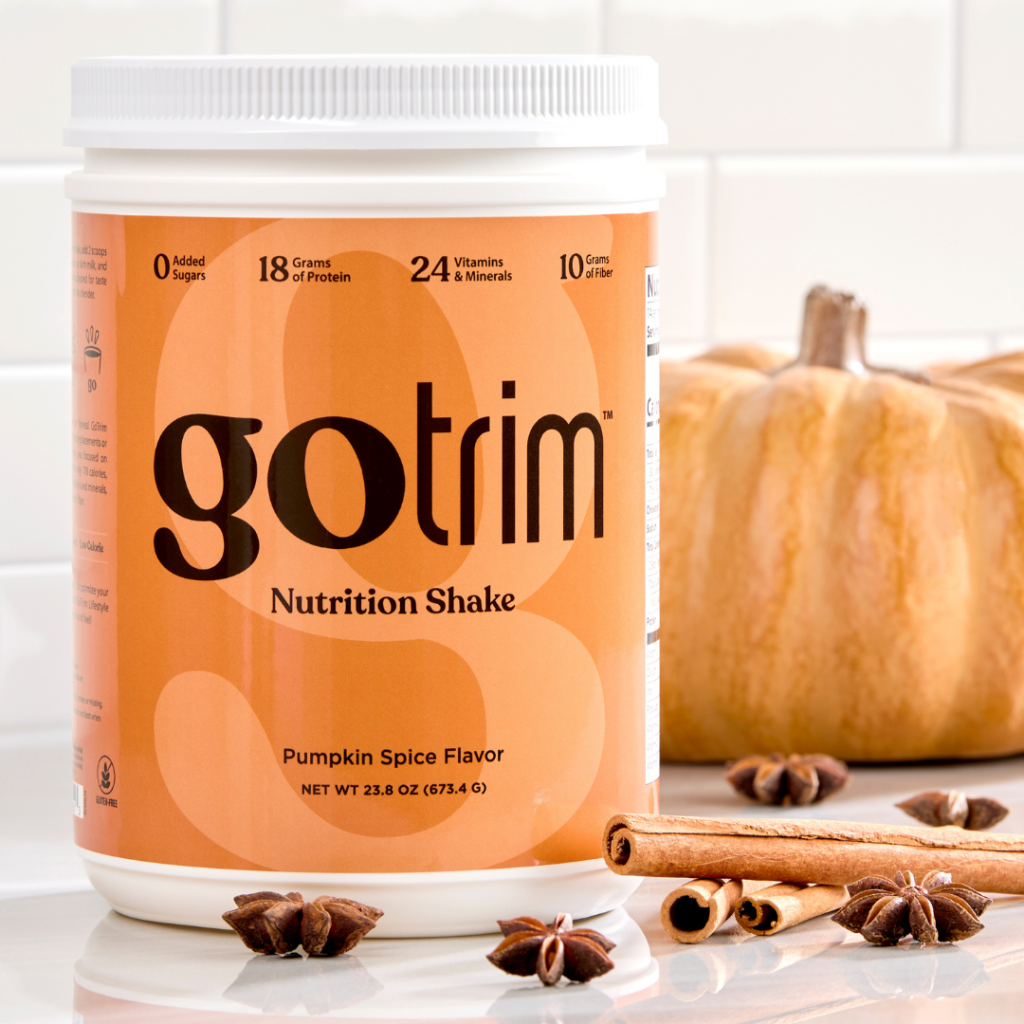 The nutraMetrix® GoTrim® Pumpkin Spice Nutrition Shake adds a source of protein to the Pumpkin Pie.
Made with pumpkin puree, it provides a good amount of vitamins A and C, as well as fiber, which supports digestion. 
Opting for a healthier recipe by using natural sweeteners like honey can enhance its nutritional profile. 
Incorporating spices like cinnamon and nutmeg not only adds warmth but also brings antioxidants properties. 
This Pumpkin Pie recipe, incorporating nutraMetrix ® GoTrim® Pumpkin Spice Nutrition Shake, is packed with wholesome ingredients and protein elements to keep you going! 
