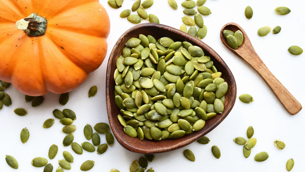 Next time you carve a pumpkin, keep those seeds! Pumpkin seeds are bursting with zinc, a mineral essential for skin repair. Research in Dermato-Endocrinology highlights Zinc’s role in reducing acne. Just a sprinkle on your salad or oatmeal could help soothe and support clearer